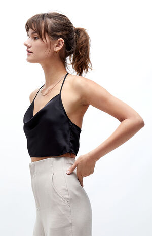 Cowl Neck Halter Tank Top image number 2