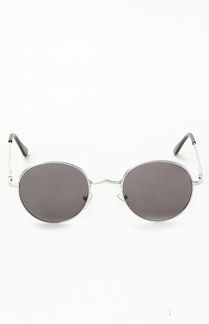 Silver Round Metal Frame Sunglasses image number 2