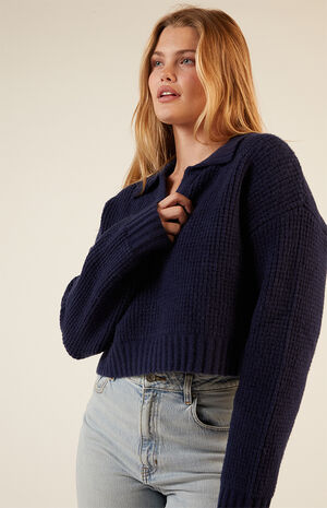 Gabriela Waffle Knit Collared Sweater image number 4