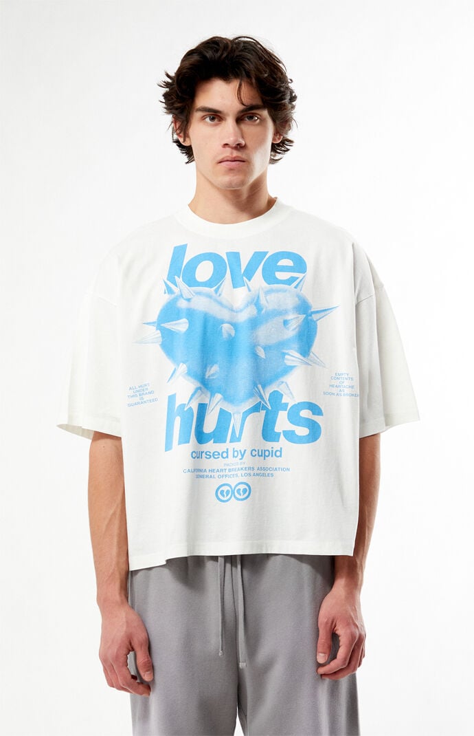 Pacsun Cursed By Cupid Cropped Boxy T-Shirt