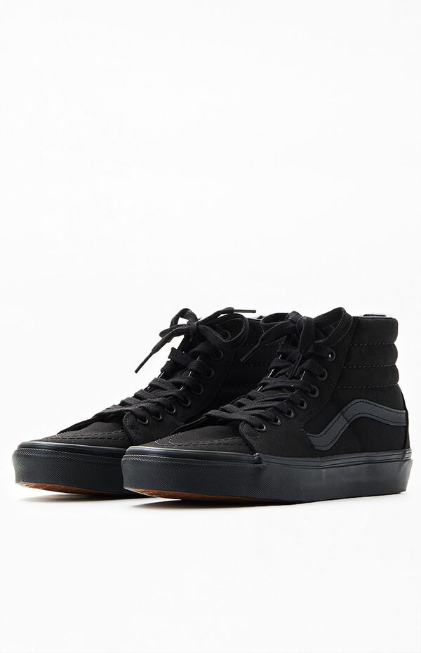 vans sk8 hi black on black