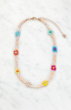 Multicolor Daisy Choker Necklace image number 1