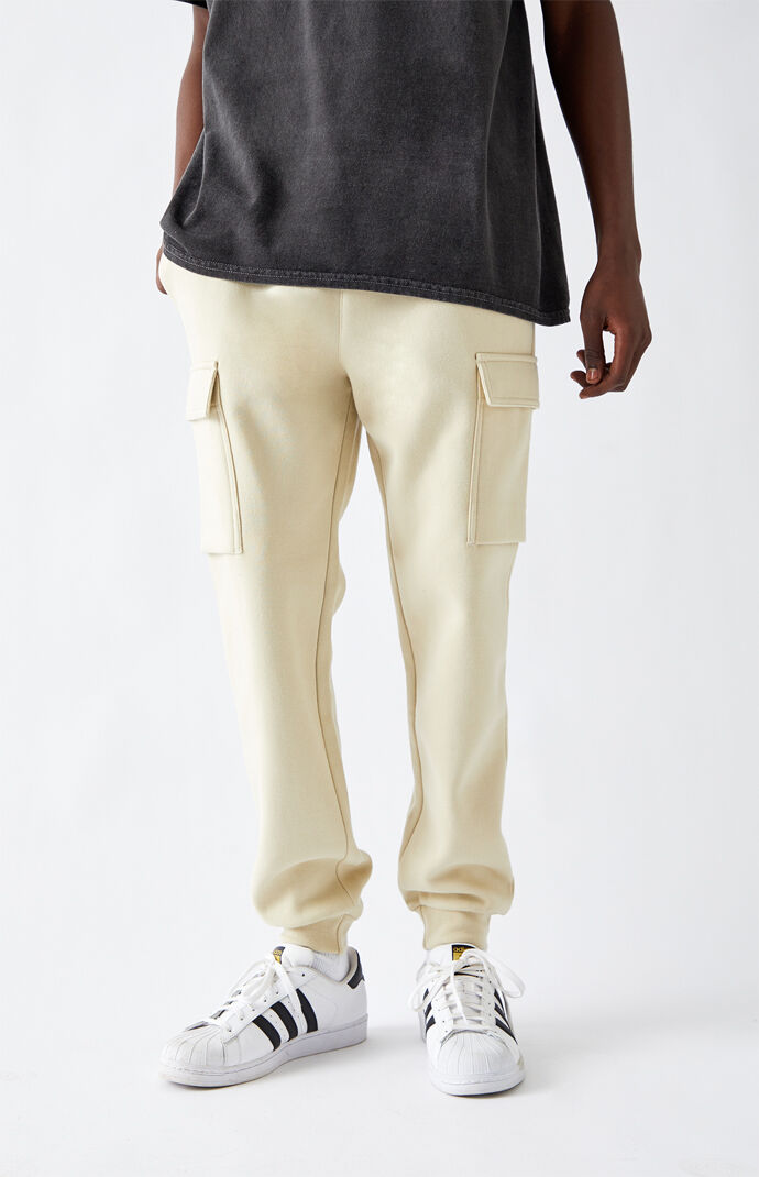 Tan Cargo Fleece Sweatpants