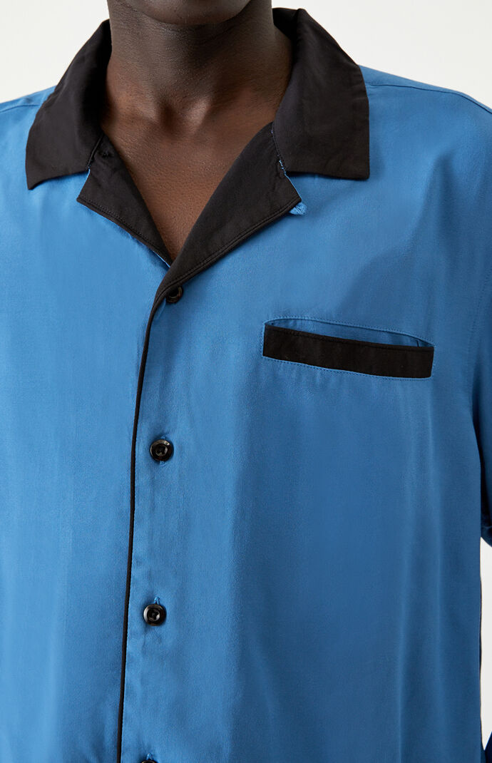 Blue & Black Resort Button Up Shirt