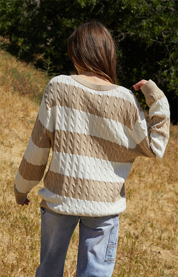 V-Neck Cable Knit Sweater | PacSun