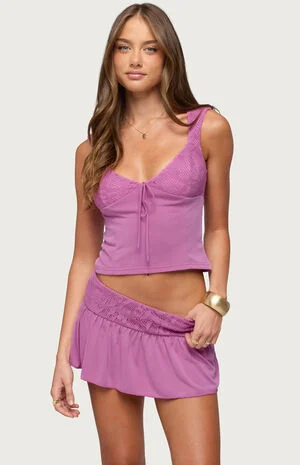 Vessa Lacey Front Tie Top image number 1