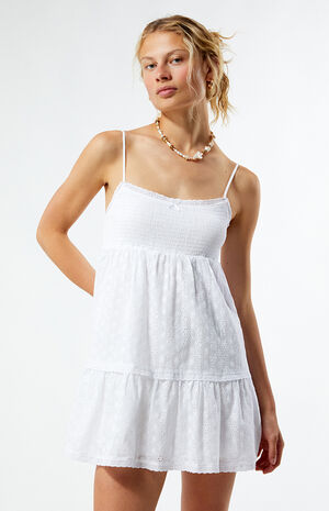 Ruched Bow Tie Babydoll Mini Dress image number 1