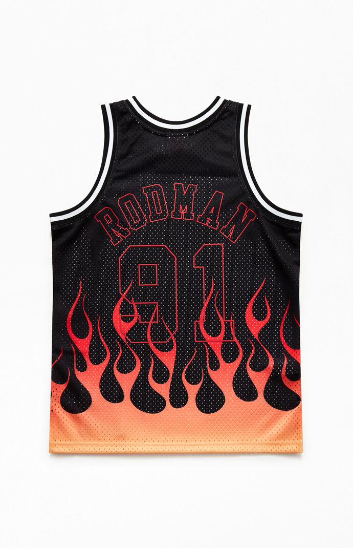Rodman Bulls Flames Basketball Jersey