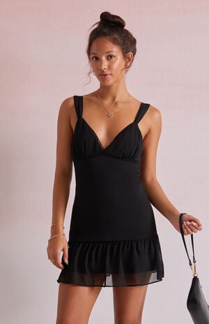 Zoey Chiffon Asymmetrical Mini Dress