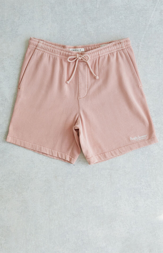 Light Pink Pigment Wash Volley Sweat Shorts