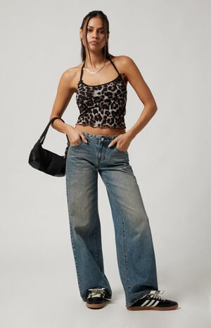 Casey Tinted Low Rise Baggy Jeans Medium Indigo