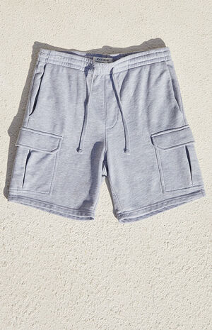Gray Terry Cargo Sweat Shorts image number 1