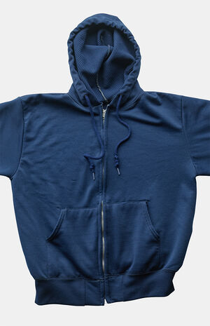 '90s Navy Blank Full Zip Hoodie image number 3