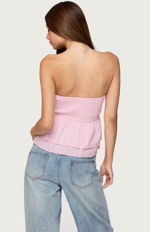 Toria Ruffled Eyelet Strapless Top image number 3