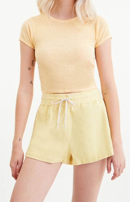 Pale Banana Corduroy Shorts