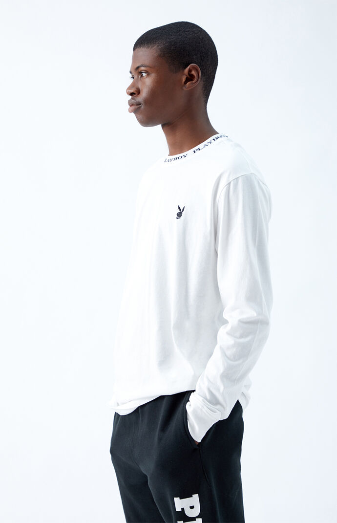Pacsun X Playboy Logo Collar Long Sleeve T Shirt Pacsun
