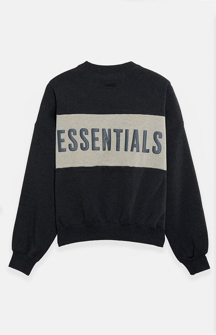 Fear of God ESSENTIALS Iron Grey Heather Paneled Cropped Relaxed Sweatshirt