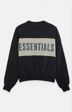 Iron Grey Heather Paneled Cropped Relaxed Sweatshirt image number 2