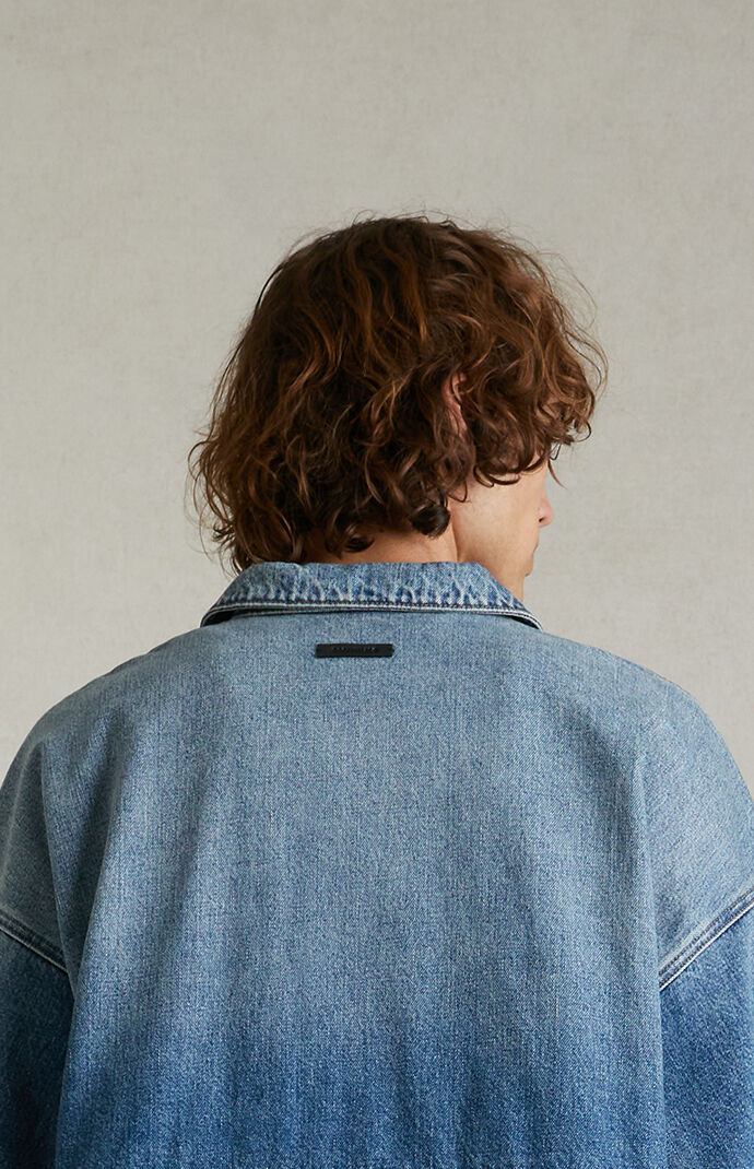 Fear of God Essentials Medium Wash Denim Jacket | PacSun