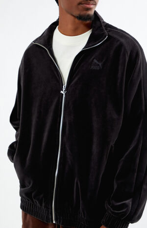 Black Velour T7 Track Jacket image number 2