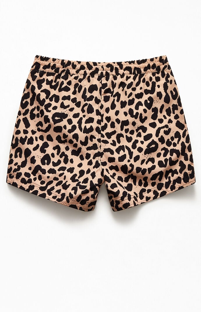 Men's cheetah print 2025 swim trunks