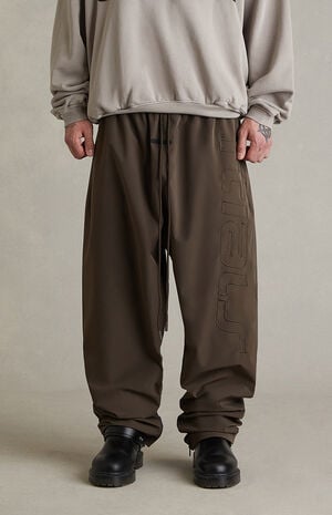 Brown Active Trace Baggy Track Pants image number 3