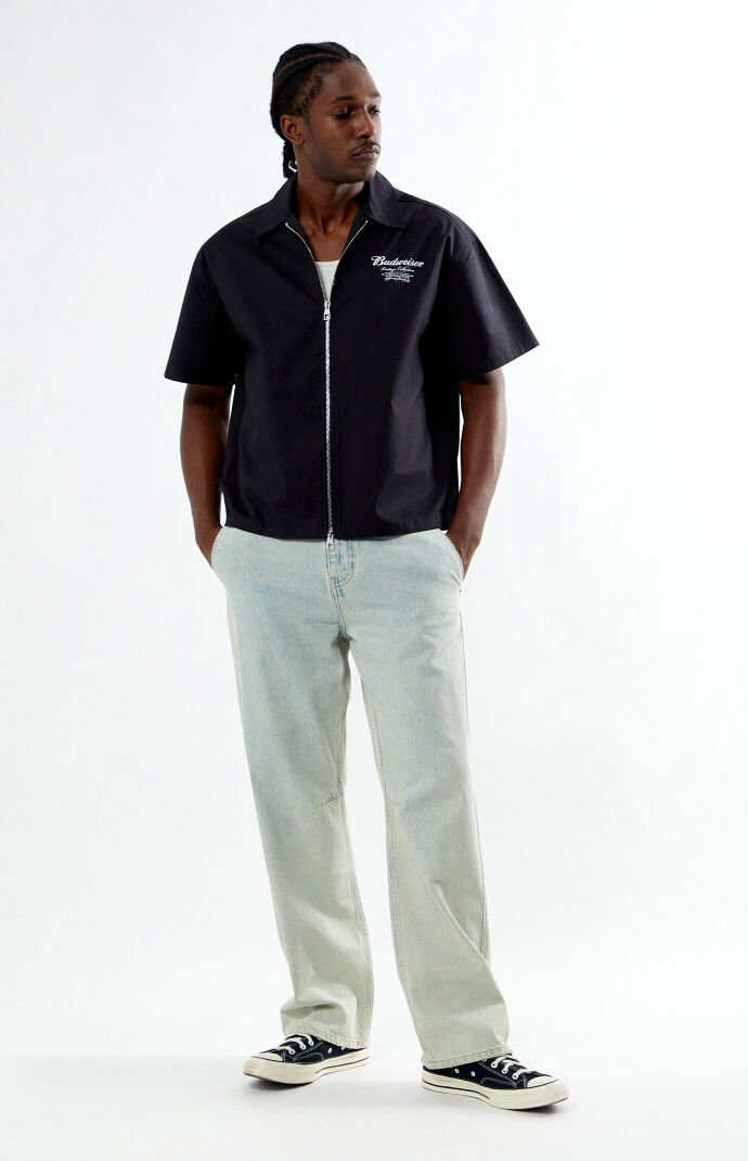 Budweiser By PacSun Eagle Zip Up Woven Shirt | Pacsun