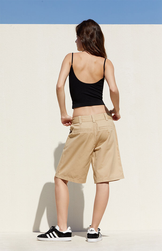 Pacsun Tan Fold-Over Relaxed Workwear Shorts | PacSun
