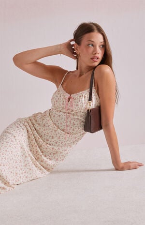 Daisy Floral Tie Front Midi Dress image number 4