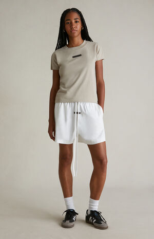 Women's Cloud White Lounge Shorts image number 2