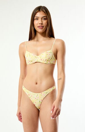 Yellow Floral Madison Underwire Bralette Bikini Top image number 2