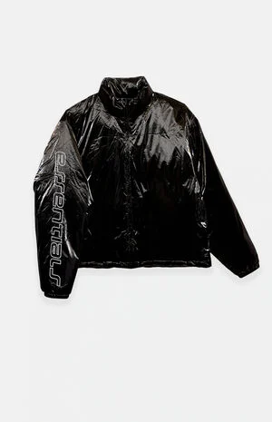 Metallic Black Puffer Jacket image number 2
