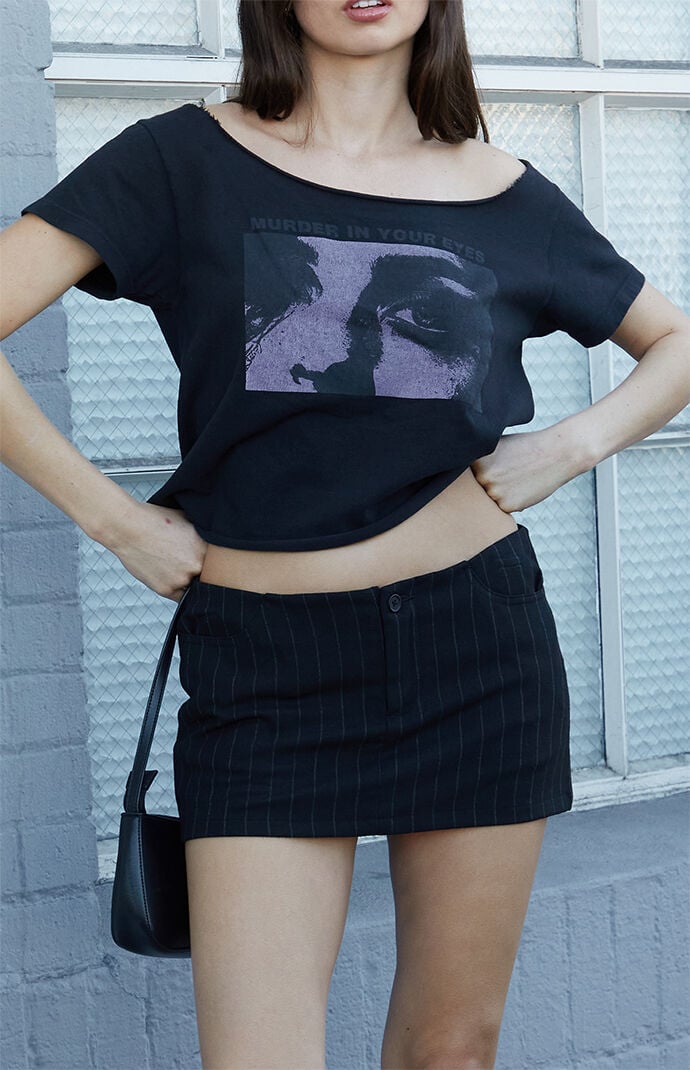 John Galt Julie Pinstripe Mini Skort