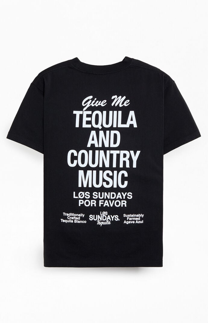 Los Sundays Black The Tequila & Country Music T-Shirt