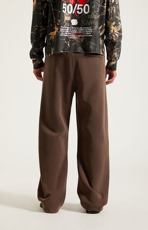 Brown Fleece Extreme Baggy Sweatpants image number 4