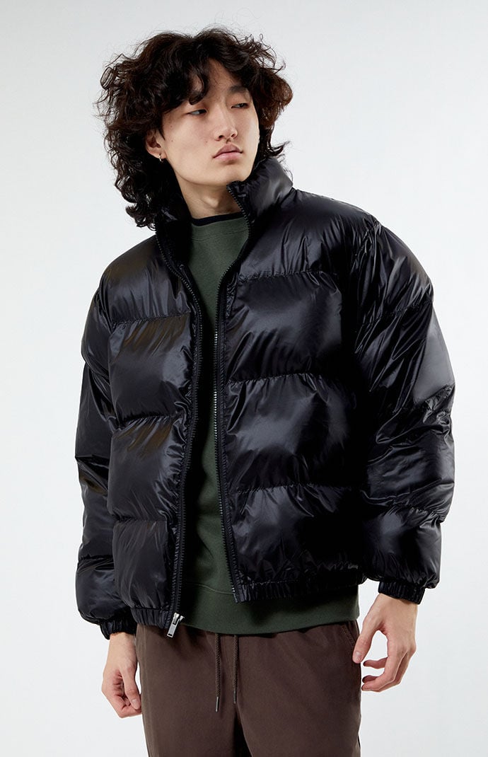 Pacsun black bomber jacket top