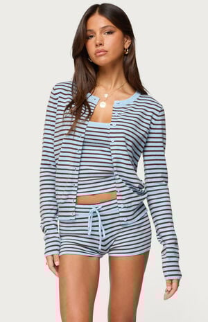 Lillian Striped Button Up Knit Cardigan image number 1