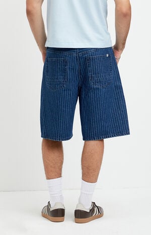 Parker Baggy Jean Shorts Striped Dark Blue image number 4
