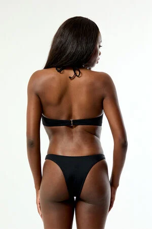 Black Candace Knotted Bandeau Bikini Top image number 4
