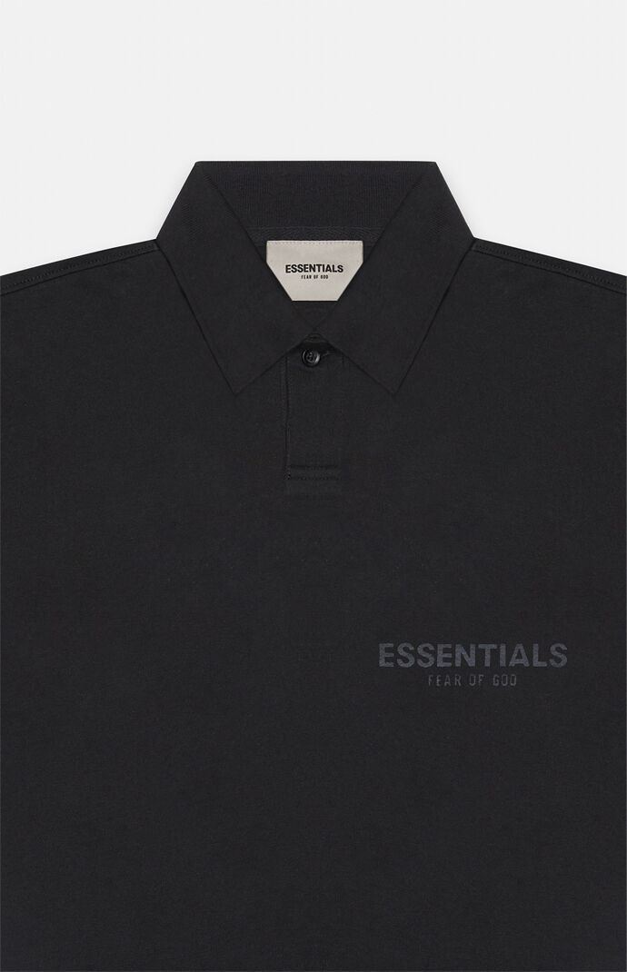 Essentials Fear Of God Essentials Black Polo Shirt | PacSun