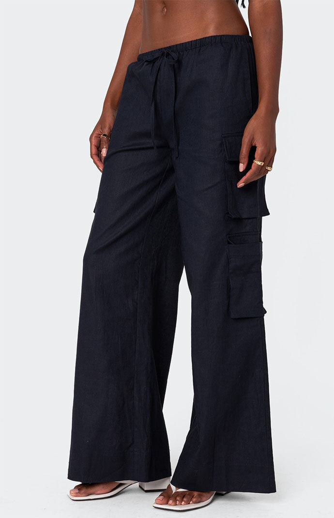 Edikted Bristol Linen Look Cargo Pants