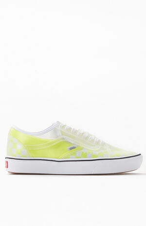 Neon Yellow Checkerboard ComfyCush Slip-Skool Shoes image number 2