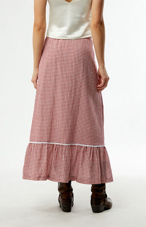 Lola Gingham Tiered Maxi Skirt image number 4