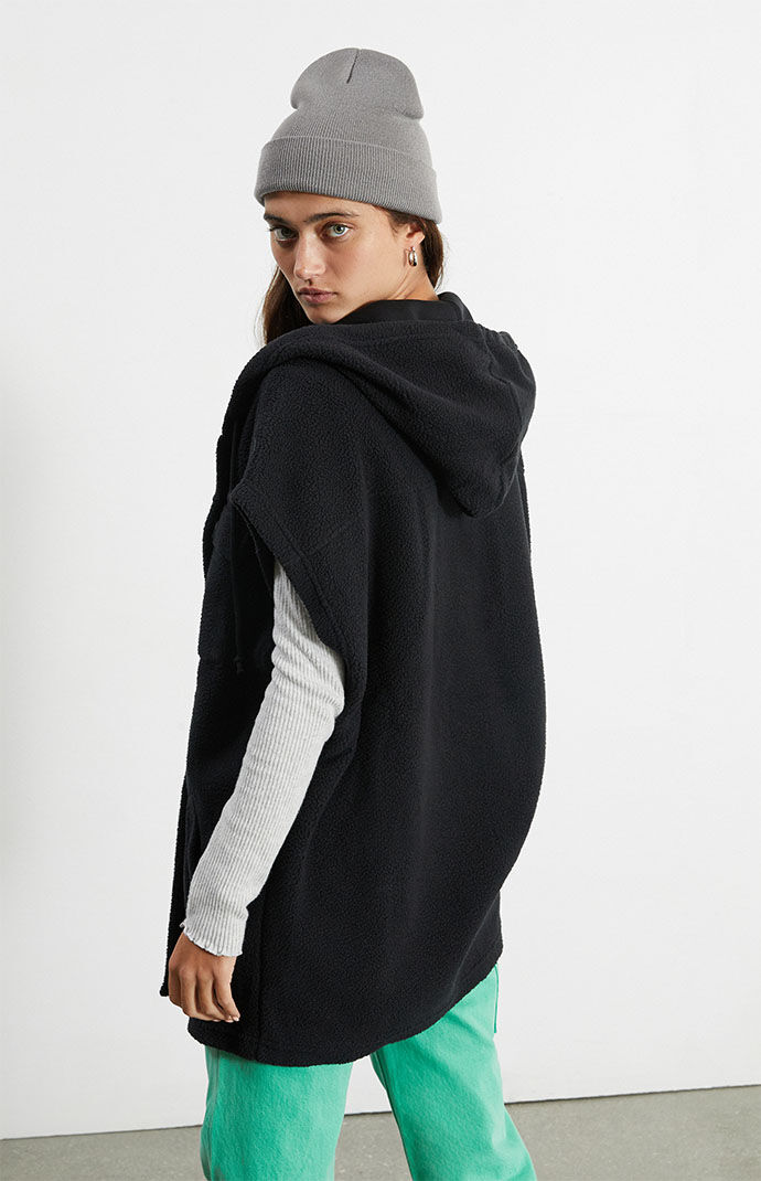 Hooded fleece vest shop