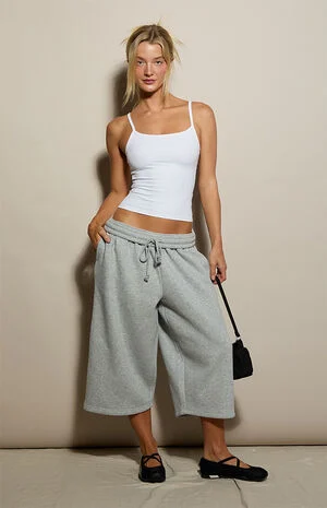 Ultra Soft Fleece Cropped Sweat Shorts image number 1