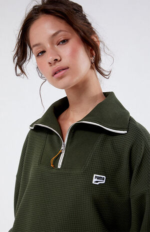 Green Downtown Half Zip Sweatshirt image number 2