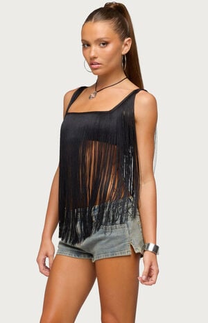 Eranthe Fringed Cropped Top image number 2