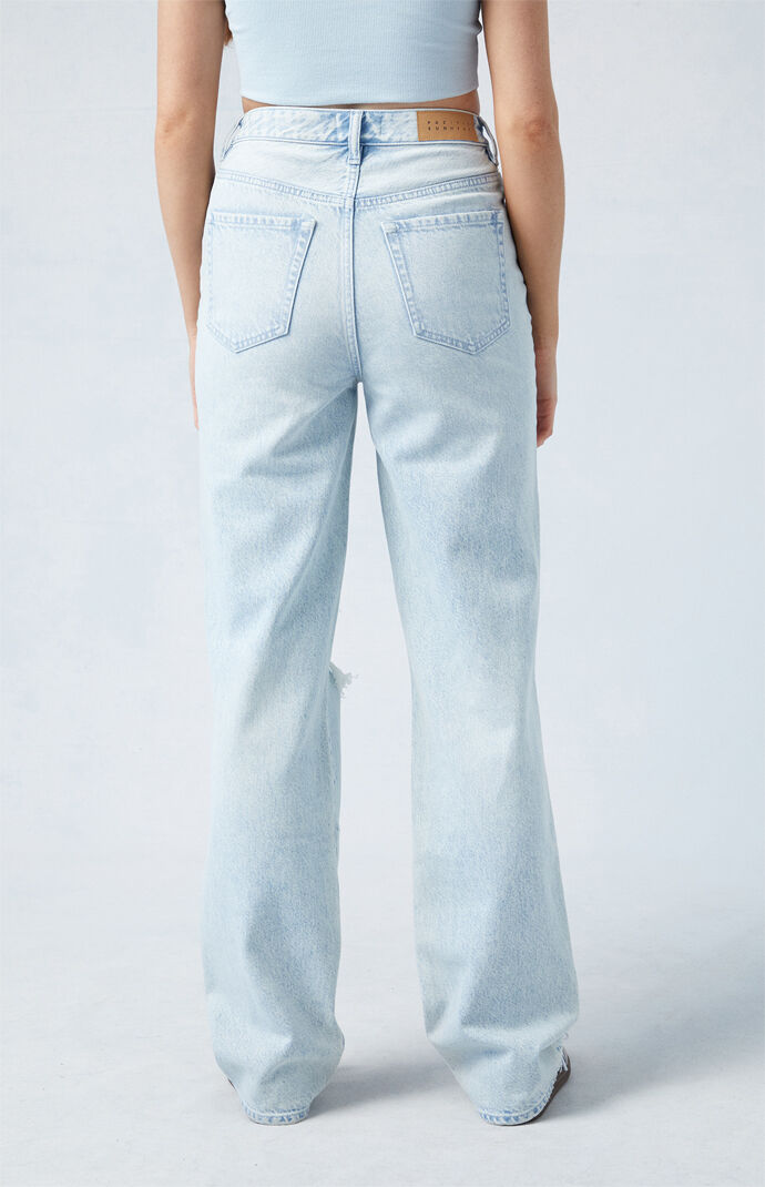 PacSun Eco Light Indigo Ripped Asymmetrical Waistband '90s Boyfriend Jeans | PacSun PacSun Eco Light Indigo Ripped Asymmetrical Waistband '90s Boyfriend Jeans | PacSun