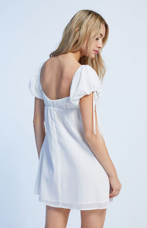 Tie Front Puff Sleeve Mini Dress image number 3