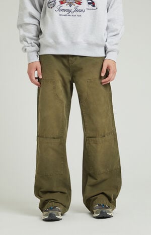 Olive Extreme Baggy Cargo Carpenter Jeans
